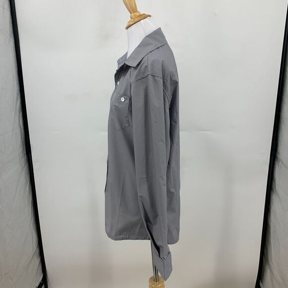 Inmur Button Up Shirt Womens XL Extra Large Gray Career Long Sleeve Collar Top - Picture 5 of 11